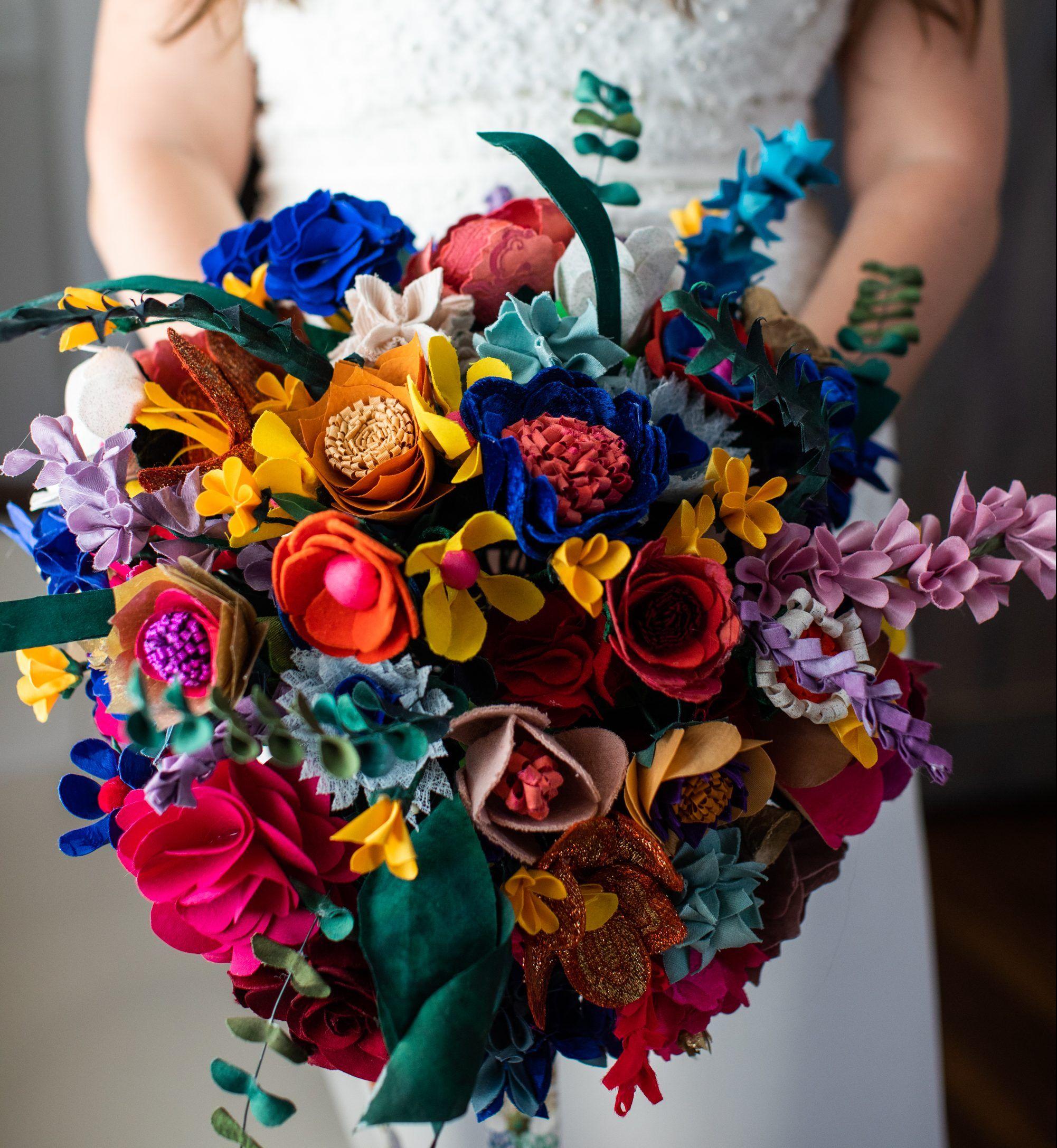 Flower bouquet made out of fabric